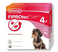Beaphar - FIPROtec Spot-On for Small Dogs (2-10kg) - Kills Fleas & Ticks - Vet Strength Treatment - 4 Pipettes