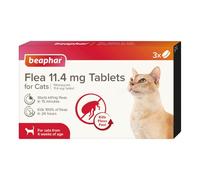 Beaphar - Flea Tablets for Cats and Kittens - 3 treatment pack - Rapid Knock Down of Fleas - STARTS TO KILL FLEAS IN 15 MINUTES - Kills 100% of Fleas within 24hrs - For Cats from 4 Weeks Old