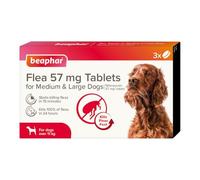 Beaphar - Flea Tablets for Medium/Large Dogs (11.1-57kg) - 3 treatment pack - Rapid Knock Down of Fleas - STARTS KILLING FLEAS IN 15 MINS - Kills 100% of Fleas within 24hrs - For Dogs from 4 Weeks Old
