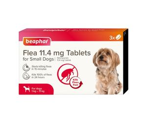 Beaphar Flea Tablets for Small Dogs (1-11kg) - 3 pack, Kills Fleas