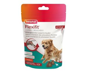 Beaphar Flexifit Chews - Joint Snacks for Dogs - Contains Undenatured Collagen Type 2 (UC-II), Omega-3 (EPA), Glucosamine, Vitamin E - Supports Joints - Very Tasty - 175 g