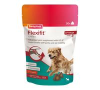 Beaphar - Flexifit® Optimum UC-II Joint Supplement, For Stiff or Older Dogs, Helps Soothe Stiff Joints & Aid Mobility, Contains Undenatured Collagen Type II, Glucosamine, Omega, One A Day Chew x 30