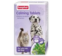 Beaphar - Herbal Calming Tablets For Cats & Dogs - Contains Natural Herbs - Promotes Calming in Stressful Situations - Handy Resealable Packet - Delicious Chicken Flavour - 20 Tablets