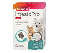 Beaphar - IntestoPro Prebiotic Stool Firming Tablets for Cats and Small Dogs (<20kg) - Natural Active Ingredients - Aids digestive upsets and diarrhoea - Supports Healthy Gut Function - 20 Tablets