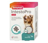 Beaphar - IntestoPro Prebiotic Stool Firming Tablets for Medium and Large Dogs (>20kg) - Aids digestive upsets and diarrhoea - Natural Active Ingredients - Supports Healthy Gut Function - 20 Tablets