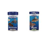 Beaphar |King British 1 x Plecostomus Tablets, 50g & 1 x Algae Wafers, 100g Bundle | Multi-Vitamin Complete Food Natural Ingredients & Skining Fish Food
