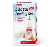 Beaphar | Lactol Feeding Set Accessories | For use with Milk Replacer | Helps feed New-born & Weaning Kittens, Puppies & Small Animals | Pack Contains 1 Bottle, 6 Teats & 1 Cleaning Brush