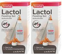 Beaphar - Lactol Feeding Set - Use with Animal Milk Replacer - Ideal To Feed & Hand-Rear Newborn, Orphaned & Weaning Kittens, Puppies & Small Animals - Contains 1 Bottle, 6 Teats & 1 Cleaning Brush