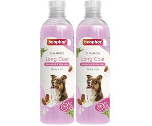 Beaphar - Long Coat Dog Shampoo 250ml - Enriched with Almond Oil & Aloe Vera - Detangling, Anti-Tangle Dog Shampoo - Mild & pH Neutral - For Long Haired Dogs, Shiny Coats & Knots & Tangles - Vegan