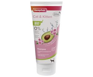 beaphar Organic Cat & Kitten Shampoo Enriched with Avocado Oil and Rose Extract from Organic Cultivation, 200 ml, White