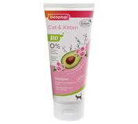 beaphar Organic Cat & Kitten Shampoo Enriched with Avocado Oil and Rose Extract from Organic Cultivation, 200 ml, White
