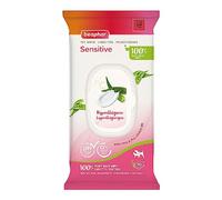 Beaphar Pet Wipes - Sensitive Grooming Wipes for Cats & Dogs - 100% Plant-Based, Biodegradable Wipes - With Aloe vera - 30 Wipes - pH neutral - Hypoallergenic - No perfume, ideal for sensitive skin