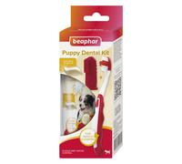 Beaphar - Puppy Dental Care Kit - Toothbrush, Finger Brush & Camomile-Flavoured Toothpaste with Enzymes - Helps Control Plaque & Tartar - 1x