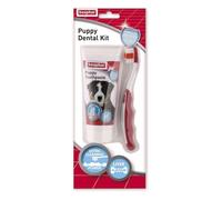 Beaphar Puppy Toothbrush & Enzymatic Toothpaste Kit - 50g Liver Flavour