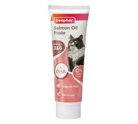 Beaphar - Salmon Oil Paste for Cats - Promotes Glossy, Shiny Coat - Supports Vision & Overall Health - Contains Omega 3 & 6, and DHA - Sugar & Grain-Free - Treat For Cats of All Ages & Breeds - 100g