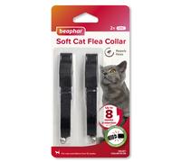 Beaphar Soft Velvet Flea Collar for Cats Twin Pack 30cm Repels Fleas
