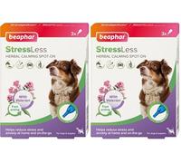 Beaphar - StressLess Herbal Calming Spot-On for Dogs - Reduces Stress & Anxiety at Home and On-the-Go - With Valerian Extract - For Dogs & Puppies - 3 x 1 W oses -Easy-to-Use Spot-On Pipettes