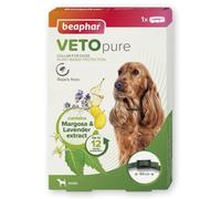 Beaphar - VETOpure Flea Collar for Dogs - Plant-Based Protection - Repels for up to 12 Weeks - Contains Margosa & Lavender Extract - Comfortable and Adjustable Collar 65cm