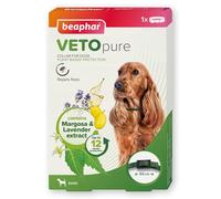 Beaphar - VETOpure Flea Collar for Dogs - Plant-Based Protection - Repels for up to 12 Weeks - Contains Margosa & Lavender Extract - Comfortable and Adjustable Collar 65cm