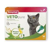 Beaphar - VETOpure Flea Spot-On for Cats - 1 pipette | Repels fleas for up to 4 weeks, 1 pipette pack giving up to 4 weeks plant-based flea protection, for cats from 12 weeks old