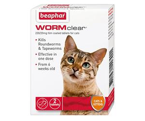 Beaphar Wormclear Cat 2 Tablets (Pack of 6)