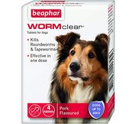 Beaphar Wormclear Dog Uptp 40kg 4 Tablets (Pack of 6)