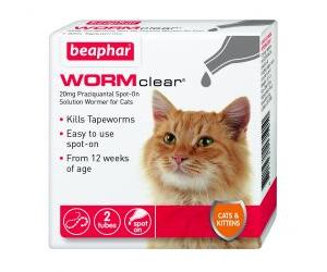 Beaphar WORMclear Spot on for Cats - 2 Treatments