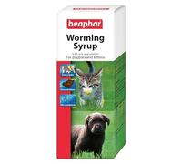 Beaphar - Worming Syrup - For Puppies & Kittens - Treats Roundworms - Ideal for Treating Litters - UK Authorised Veterinary Medicine - Pet-Friendly Chocolate-Flavoured Syrup - 45 ml