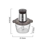 Bear 1.8L Single Cup 300W Electric Food Processor & Chopper with Glass Container and 304 Stainless Steel Container 2 Speed Settings 4 Stainless Steel Blades for Chopping Meat Baby Food Fruit Vegetable