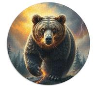 Bear 1000 Piece Circular Puzzle Animals Das Tier Wild Animals Beast Premium Challenging Puzzle Decorative Finish Home Decor Gift Idea Relaxing Activity 1000pcs (67.5x67.5cm)