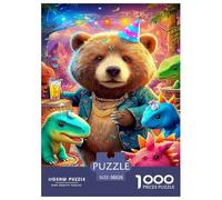 Bear 1000 Pieces Premium Jigsaw Animal Age 12+ Cool Collage Effect, Home Decoration, Educational, Challenging Puzzle Games 38x26cm/1000pcs