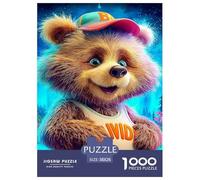 Bear 1000 Pieces Premium Jigsaw Cute Animals Creative Age 12+ Cool Collage Effect, Home Decoration, Educational, Challenging Puzzle Games 38x26cm/1000pcs