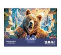 Bear 1000Pieces JigsawPuzzlesGrizzly Bear Forest KidsforAdult Colourful Brainteasing Age12+byth HomeDecoration Uncover The Puzzle 52x38cm/1000pcs