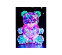 (Bear#2) 3D Flashing Light Up Glowing LED Transparent Interactive USB Teddy Bear Light