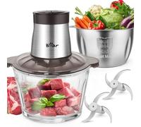 Bear 2L+1.8L Food Chopper, Class of 2 Speed, Electric Kitchen Shredder, 600 W Shredder, with 4 Stainless Steel Blades and Meat Grinder