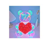 (Bear) 3D Flashing Light Up Glowing LED Transparent Interactive USB Teddy Bear Light