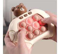 (Bear) 4 Modes Pop Fidget Game For Kids Adult, Cute Handheld Quick Push Bubble Toy Pop It Pro Light Up Game For 3 Years Old Kids Gift