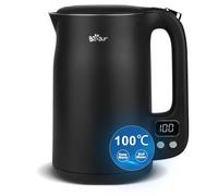 Bear 6 Temperature Settings with 1.7 L Stainless Steel Kettle Black ZDH-C17V3, 1800-2200 W, Microprocessor Touch Panel, BPA-Free, Imported Temperature Controller, Boil Dry Protection, Automatic Shut-O