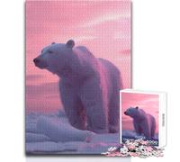 Bear Aesthetic Sunset Jigsaw Puzzles 1000 Pieces Cognitive Development Fun Game Special Thoughtful Celebration Present Size 38x26cm