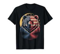 Bear American Flag Shirt Wildlife 4th of July Patriotic T-Shirt