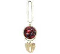 Bear Among The Roses Car Pendant, Rear View Mirror Hanging Ornament, Auto Decor for Rearview Mirror, Keychain Golden-Style