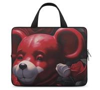 Bear Among The Roses Laptop Sleeve Ultra-Thin, Waterproof 10inch Laptop Bags, Portable Protective Computer Bag with Hand Strap