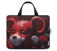 Bear Among The Roses Laptop Sleeve Ultra-Thin, Waterproof 12inch Laptop Bags, Portable Protective Computer Bag with Hand Strap