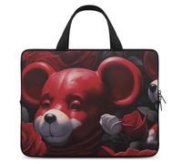 Bear Among The Roses Laptop Sleeve Ultra-Thin, Waterproof 13inch Laptop Bags, Portable Protective Computer Bag with Hand Strap