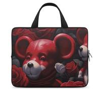 Bear Among The Roses Laptop Sleeve Ultra-Thin, Waterproof 15inch Laptop Bags, Portable Protective Computer Bag with Hand Strap