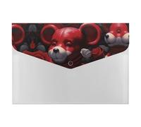 Bear Among The Roses Plastic Envelopes Plastic Folders Poly Envelopes with Snap Closure Reusable File Bags for Home Work Office Supplies Organization Storage A4 Size