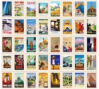 Bear and Bee 40 Old Travel Postcards from Popular Destinations in Multipack (Set 1)