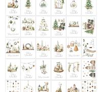 Bear and Bee Set of 30 Tarjetas de Navidad en Español A6 con Sobres Blancos - Felicitaciones Navideñas Elegant para Fiestas y Regalos