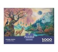 Bear And Deer 1000 Piece Paper Jigsaw Puzzles Jungle Animals Impossible Puzzle Beautiful Decoration for Adults And Kids 70x50cm/1000pcs