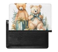 Bear And Gift Passport Cover Protector Rfid Blocking Passport Holder Id Card Holder Secure Travel Wallet Organizer for Passport Tickets Credit Cards, style, One Size